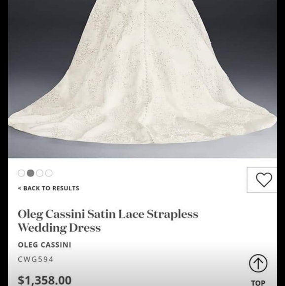 Oleg Cassini Satin Lace Strapless Wedding Dress! Never worn! Size 10 - Picture 8 of 13